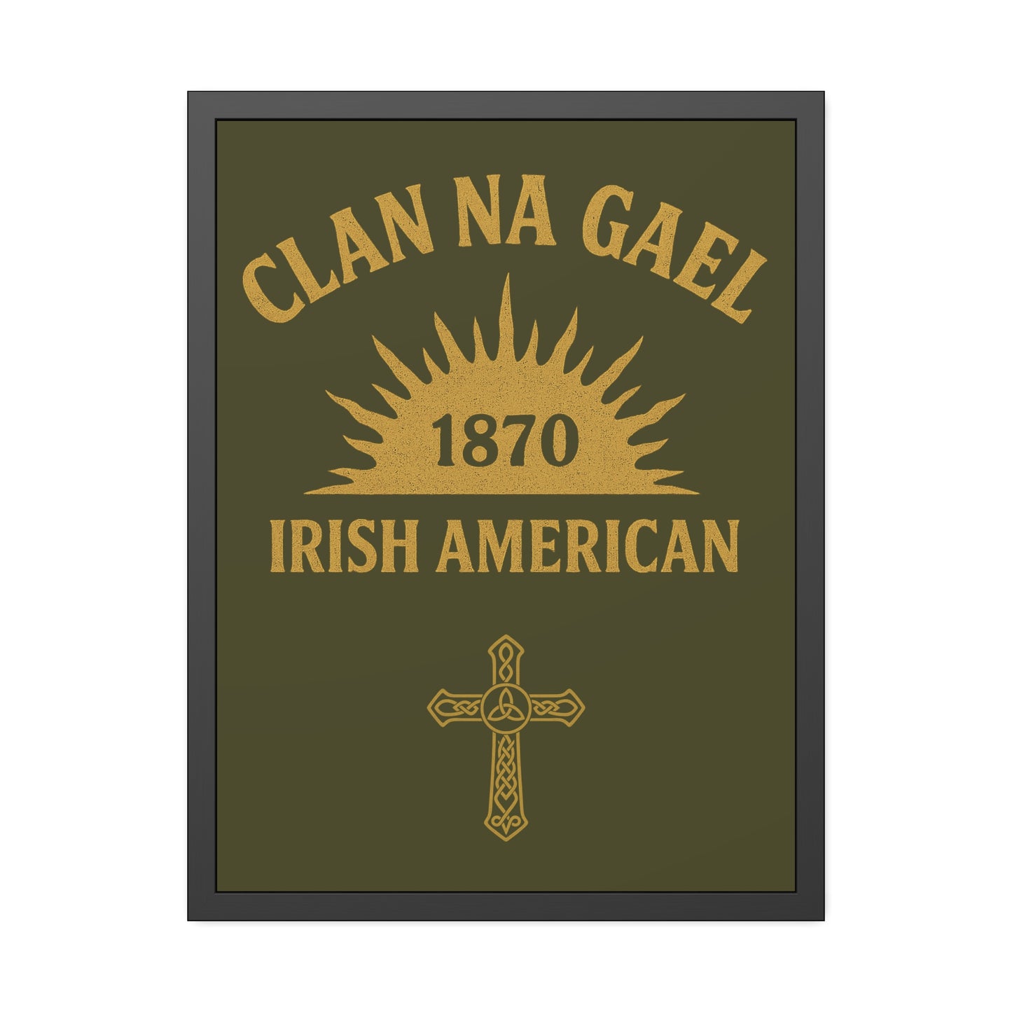 "Clan na Gael - Irish American", Framed Paper Poster (Fianna Green)