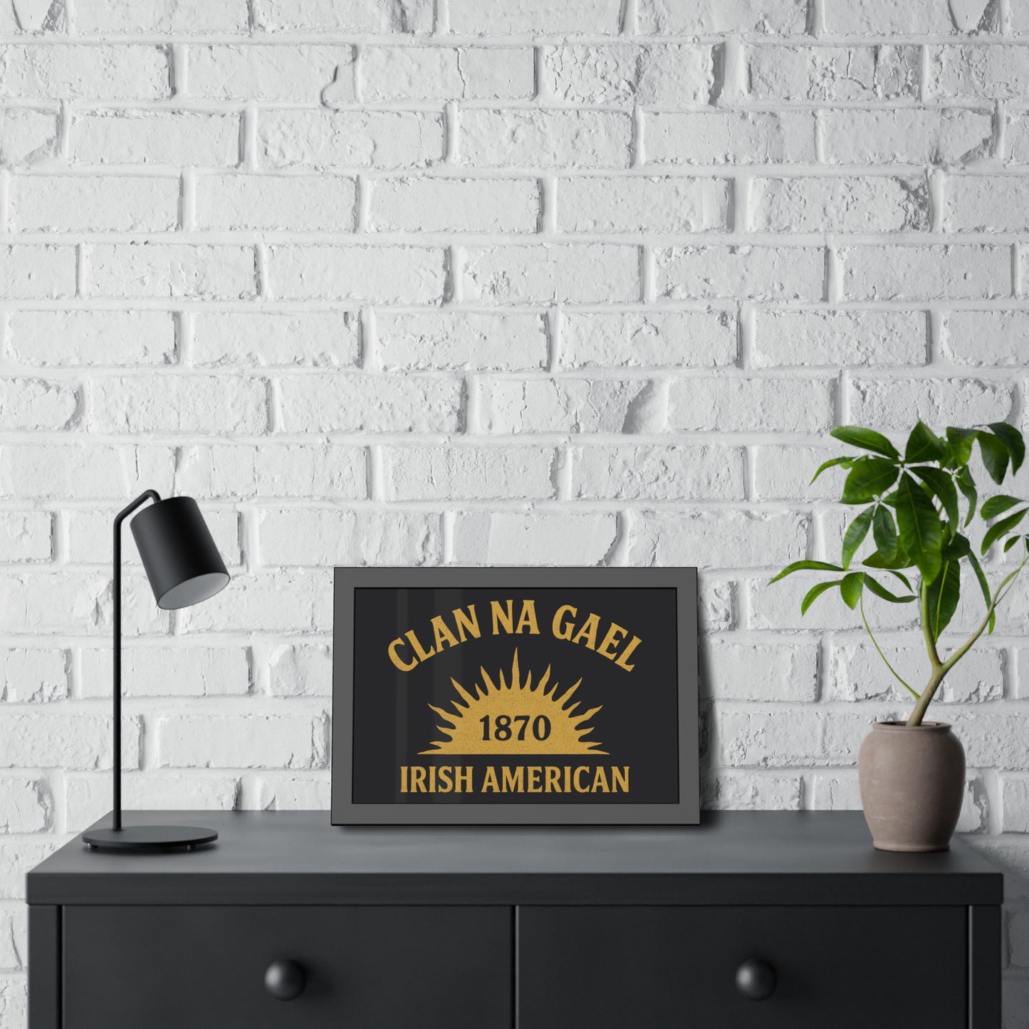 "Clan na Gael - Irish American", Framed Paper Poster (Raven Black)
