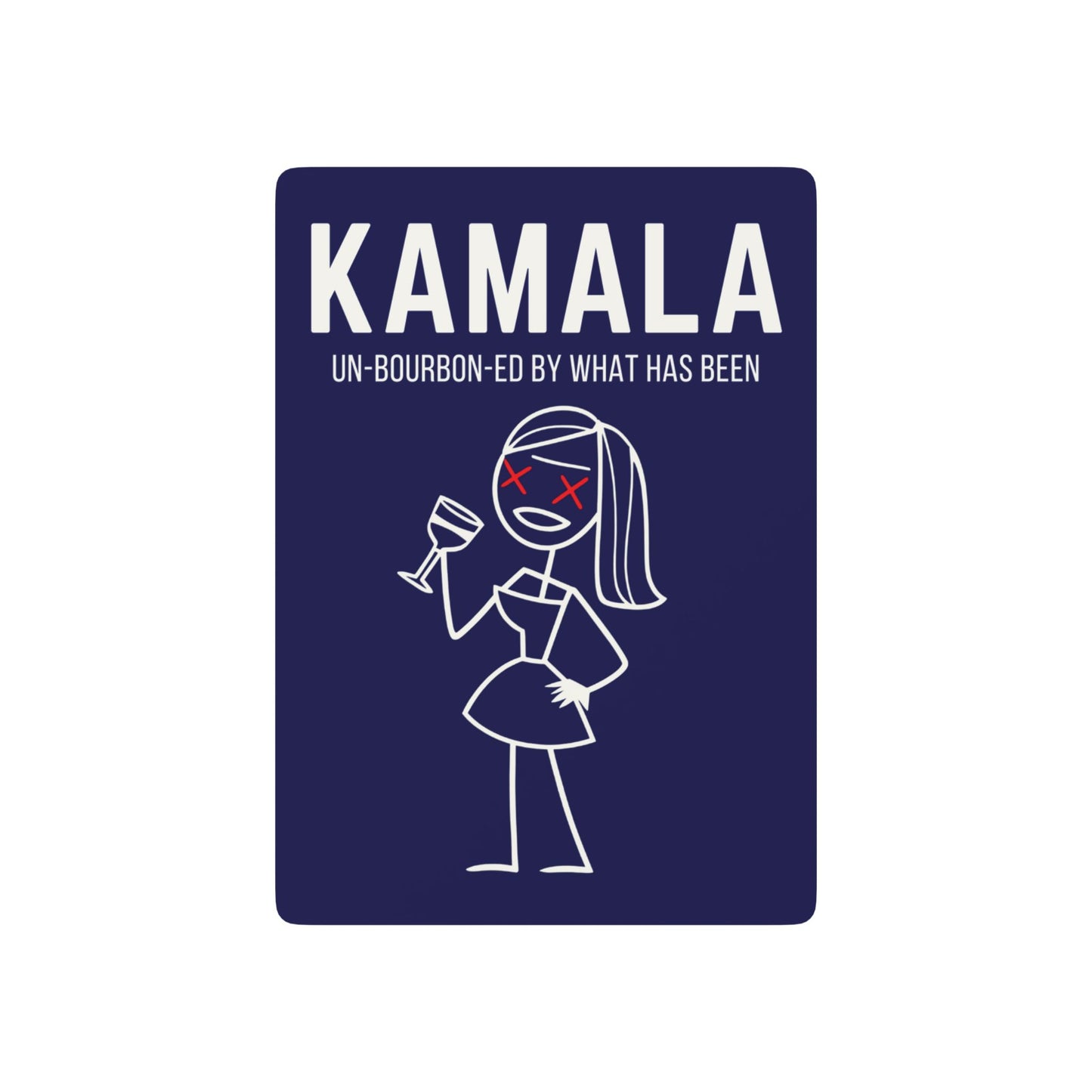 "KAMALA un-Bourbon-ed" #01, Political Playing Cards (Obsidian Blue)