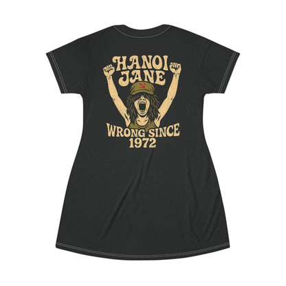 "Hanoi Jane", T-Shirt Dress (Peatshadow Black)