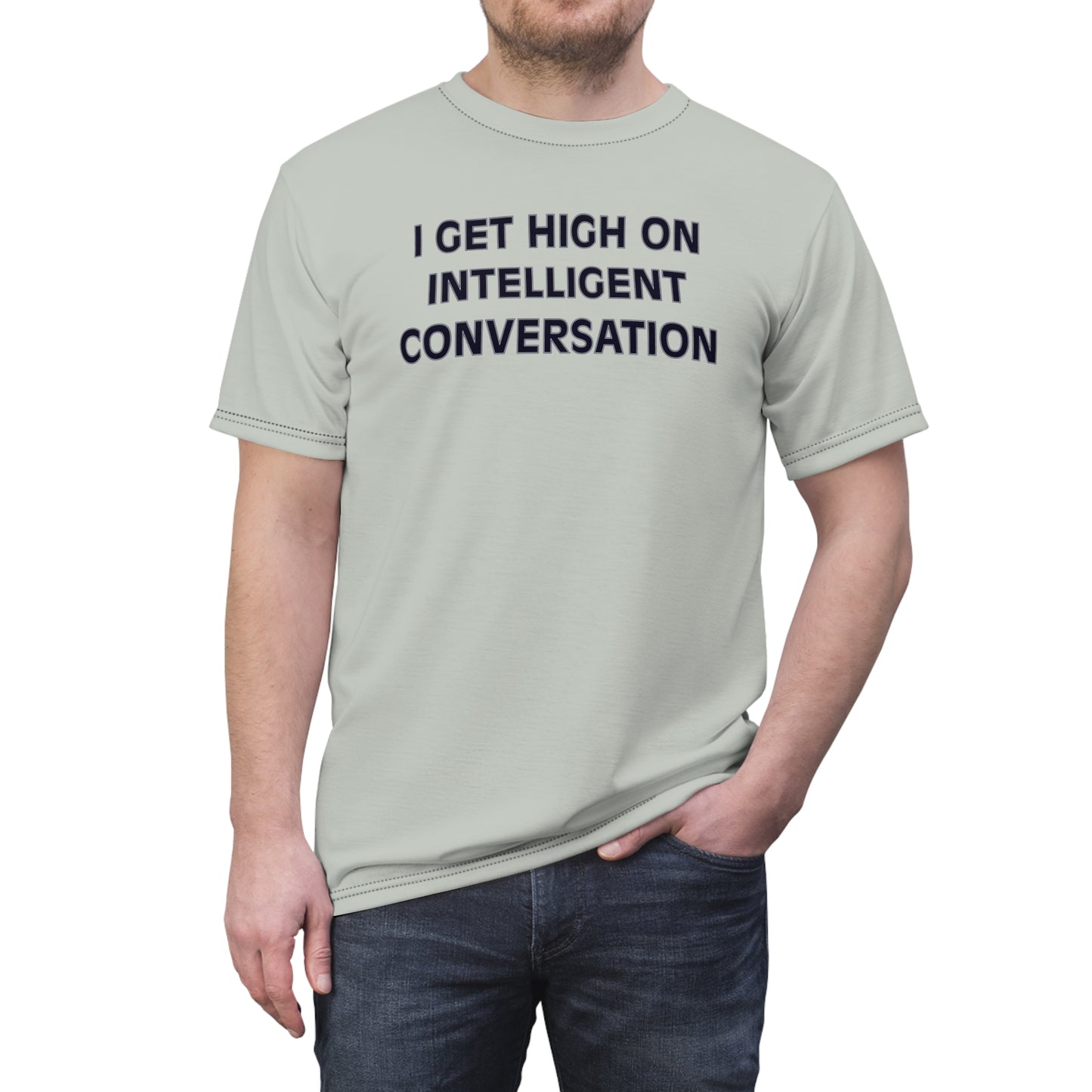 "Intelligent Conversation", Unisex T-shirt (Vitreous Green)