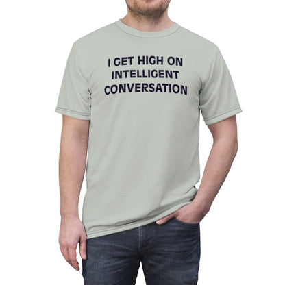 "Intelligent Conversation", Unisex T-shirt (Vitreous Green)