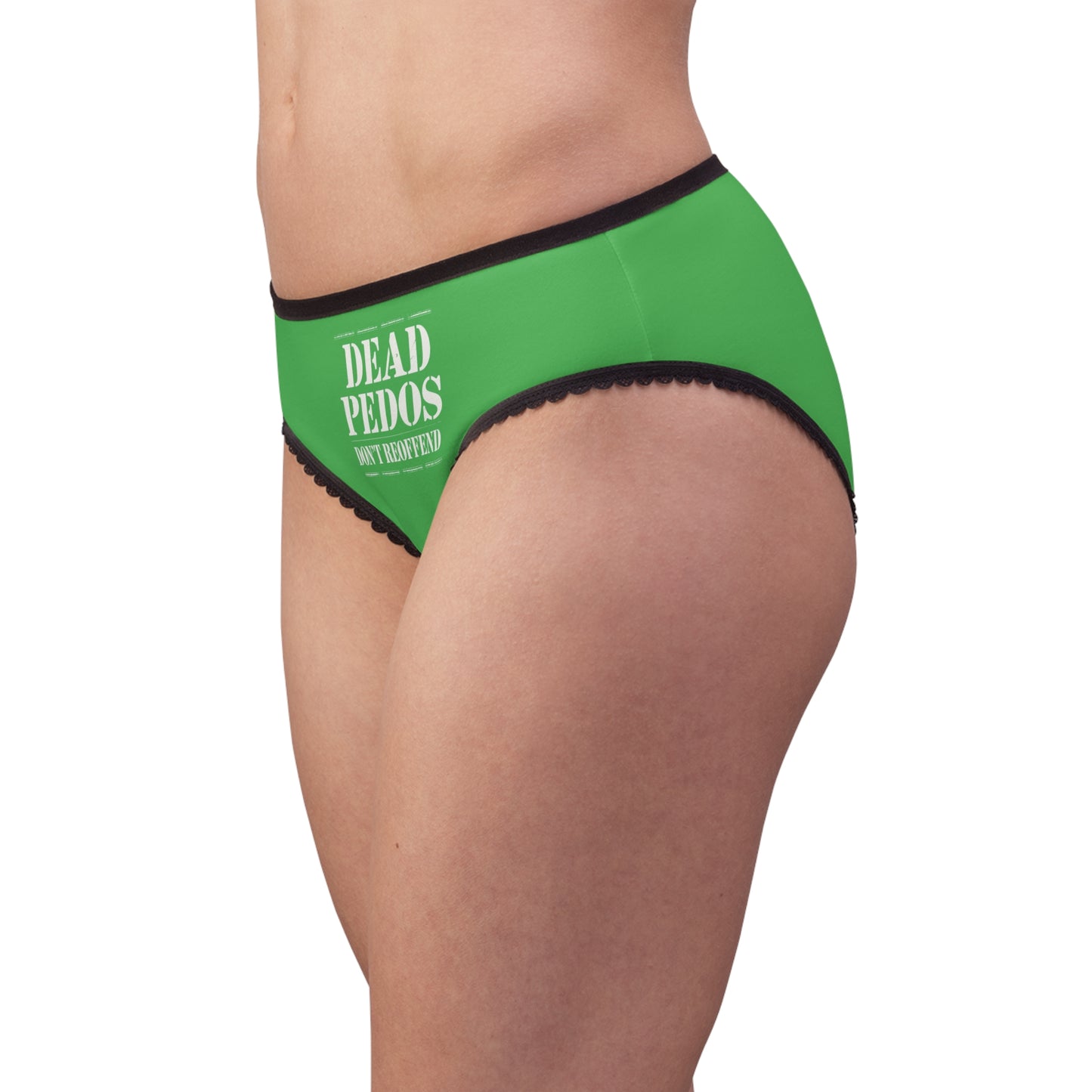 "Dead Pedos Don't Re-Offend", Women's Briefs (Malachite Green)