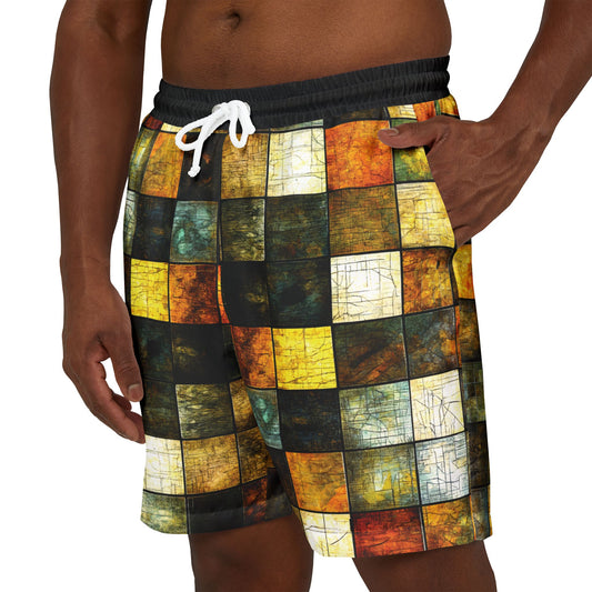 "Wood Block Pattern" #01, Swim Shorts