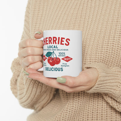 "Delicious Cherries", White Mug, (11oz & 15oz)