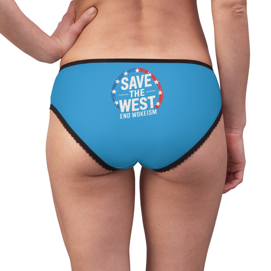 "Save the West - End Wokeism", Women's Briefs (Democrat Blue)