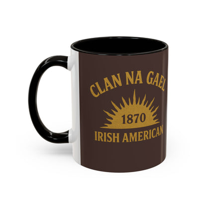 "Clan na Gael - Irish American", Colorful Mugs (11oz, 15oz) (Wild Boar Brown)