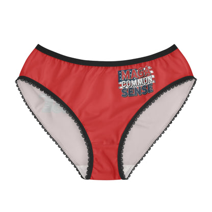 "MAGA Common Sense" #01, Women's Briefs (Republican Red)