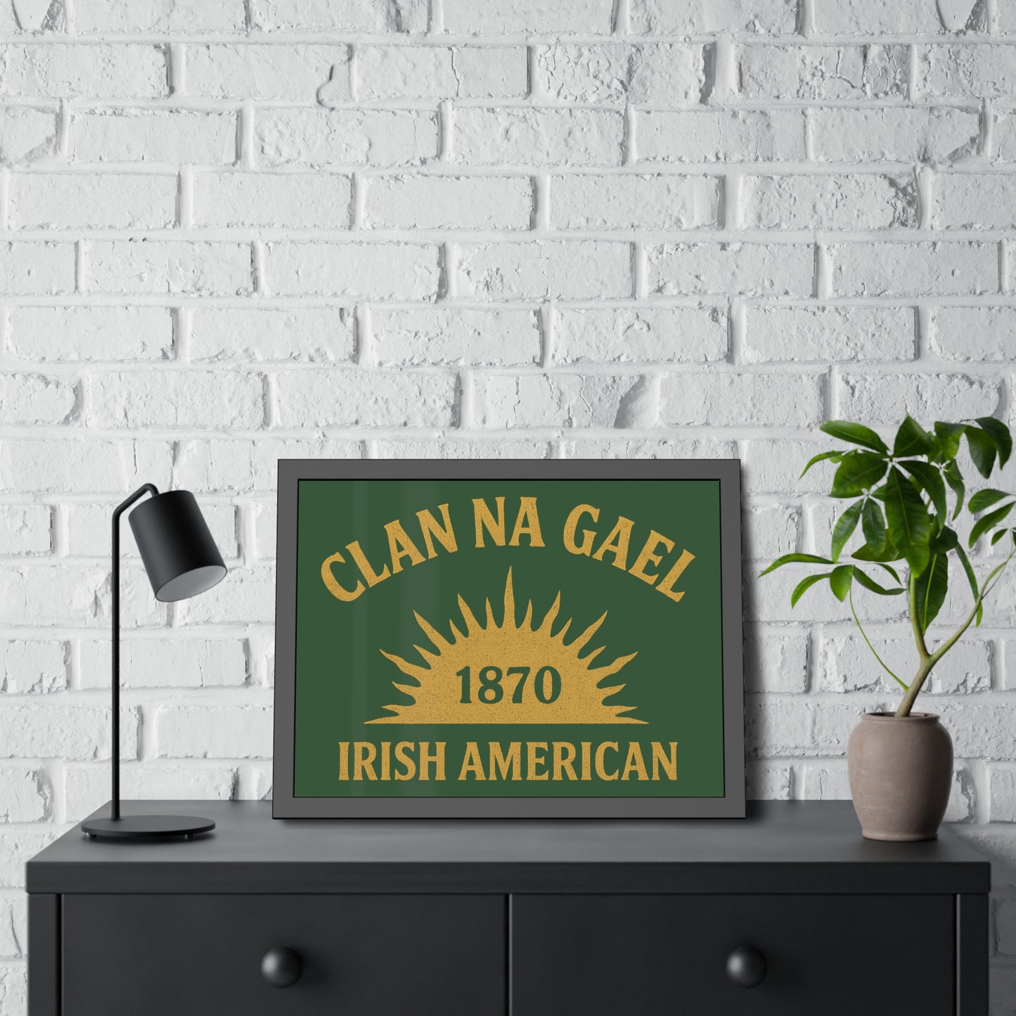 "Clan na Gael - Irish American", Framed Paper Poster (Brithemain Green)