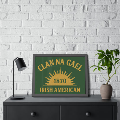 "Clan na Gael - Irish American", Framed Paper Poster (Brithemain Green)