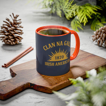 "Clan na Gael - Irish American", Colorful Mugs (11oz, 15oz) (Blue Burka Grey)