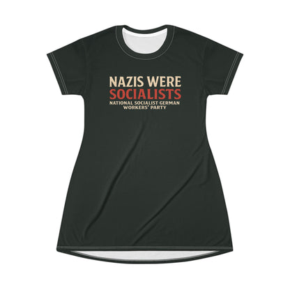 "Nazis were Socialists", T-Shirt Dress (Jadeblack)