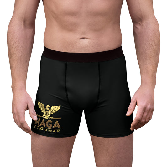 "MAGA - Restoring the Republic", Men's Boxer Briefs (Moonless Black)