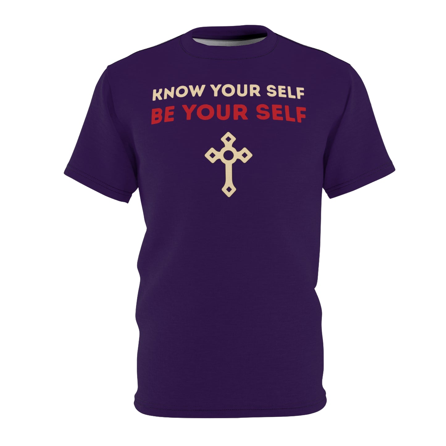 "Know Your Self", Unisex T-shirt (Russian Violet)