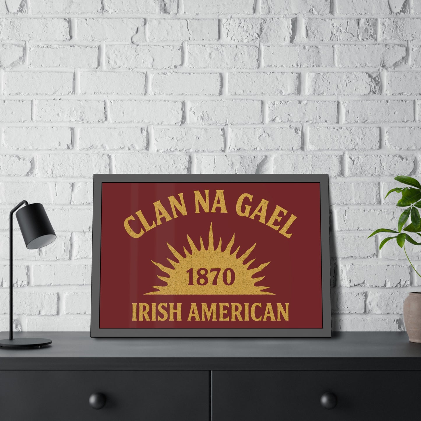 "Clan na Gael - Irish American", Framed Paper Poster (Palladius Red)