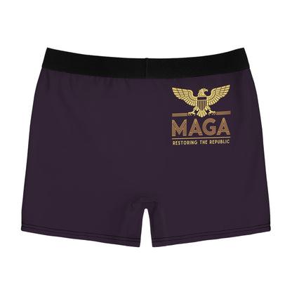 "MAGA - Restoring the Republic", Men's Boxer Briefs (Purple Nights)