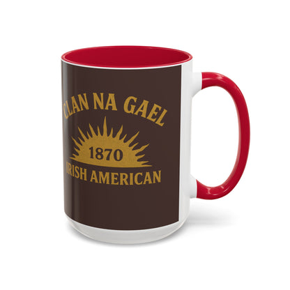 "Clan na Gael - Irish American", Colorful Mugs (11oz, 15oz) (Wild Boar Brown)