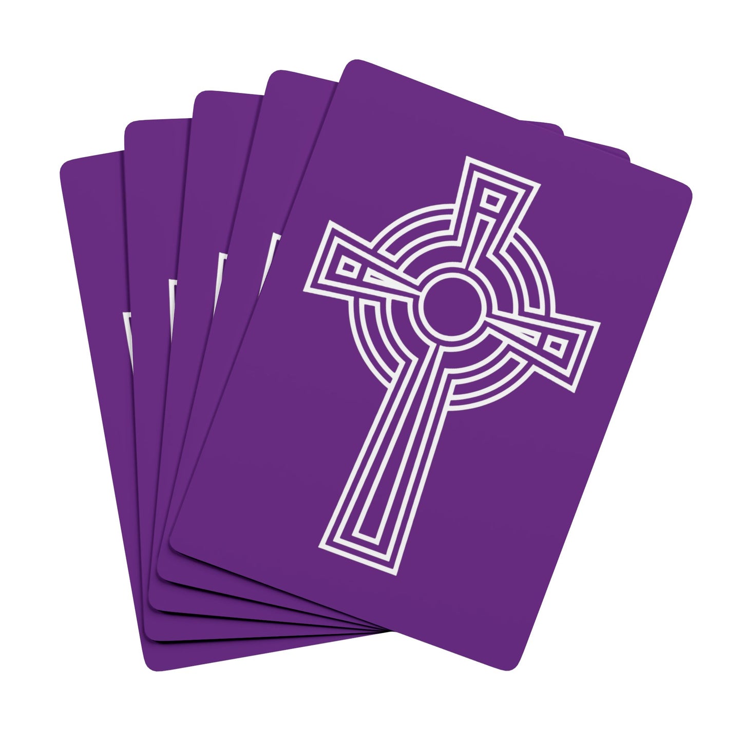 "A Simple High Cross", Christian Playing Cards (Vesper Violet)
