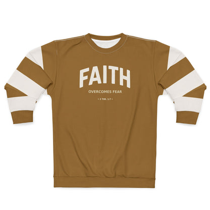 "Faith Overcomes Fear", Unisex Sweatshirt (Golden Brown)