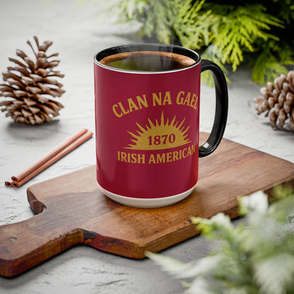 "Clan na Gael - Irish American", Colorful Mugs (11oz, 15oz) (Fénechas Red)