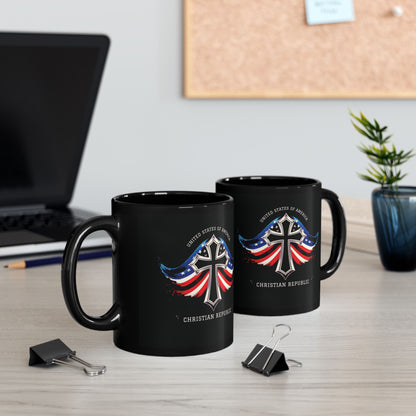 "USA Christian Republic" #05, Black Mug (11oz & 15oz)