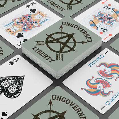 "Ungoverned Liberty", Political Playing Cards (Ash Grey)