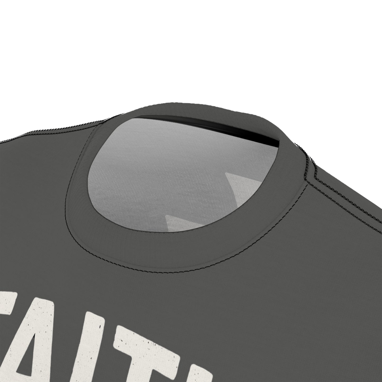 "Faith Overcomes Fear", Unisex Tee (Panzer Grey)