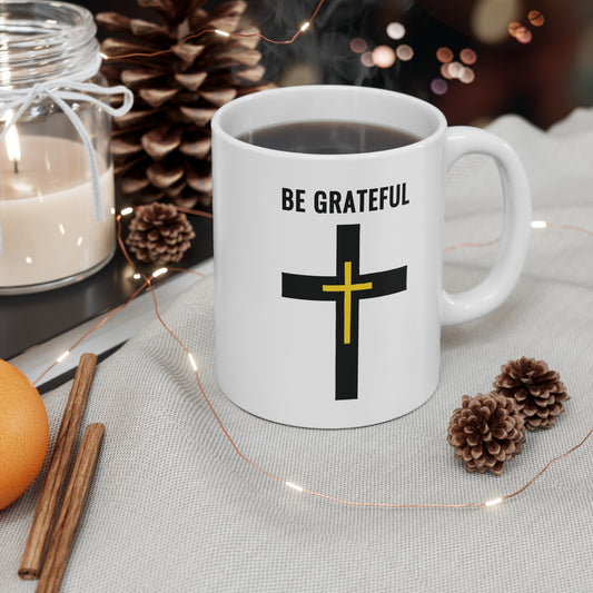 "Be Grateful", White Mug (11oz)