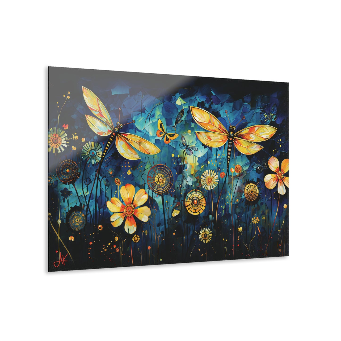 "Lucky Day Dragonflies", Fine Art Acrylic Wall Prints (French Cleat Hanging)