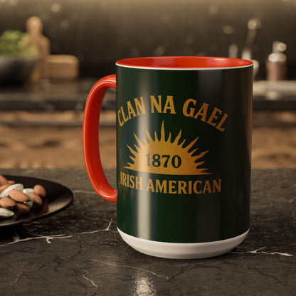 "Clan na Gael - Irish American", Colorful Mugs (11oz, 15oz) (Fenian Green)
