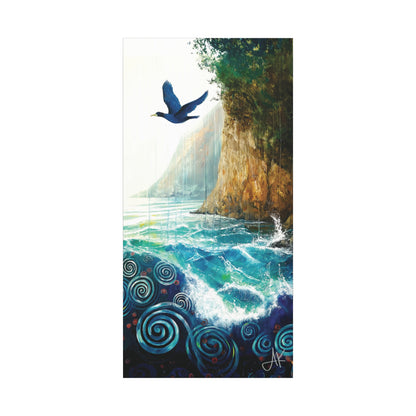 "Sky Kin VI – Gannet Over the Spiral Sea", Fine Art Matte Canvas, Stretched, 1.25"