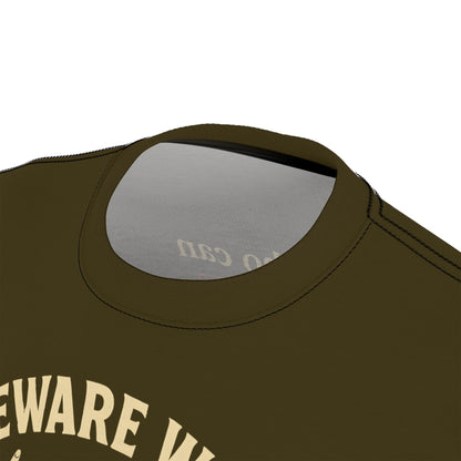 "Beware Woke - Voltaire", Wearable Art Unisex T-shirt (Camouflage Green)