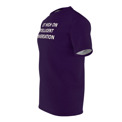 "Intelligent Conversation", Unisex T-shirt (Academic Purple)