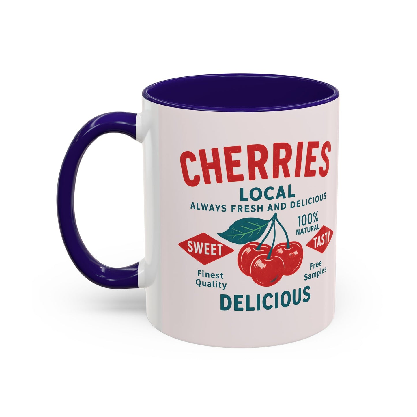"Delicious Cherries", Colorful Mugs (11oz, 15oz) (Sea Salt Sherbet)