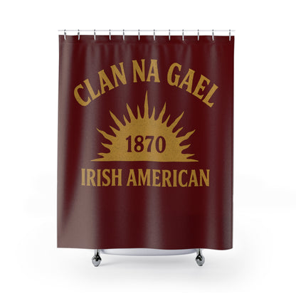 "Clan na Gael - Irish American", Shower Curtains (Palladius Red)
