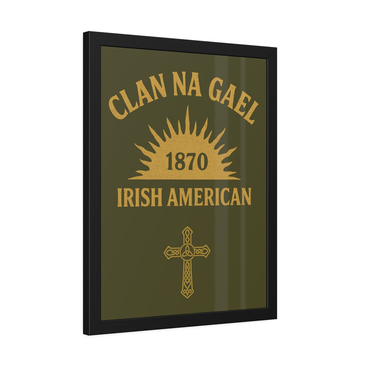 "Clan na Gael - Irish American", Framed Paper Poster (Fianna Green)
