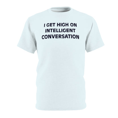 "Intelligent Conversation", Unisex T-shirt (Bubbles Blue)
