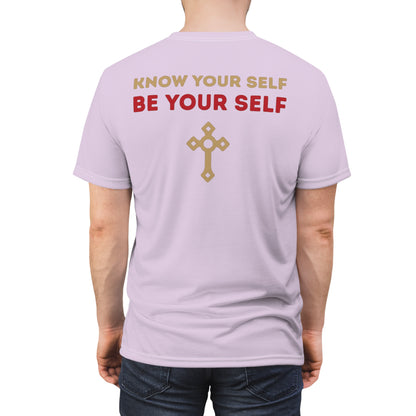 "Know Your Self", Unisex T-shirt (Floridian Blush)