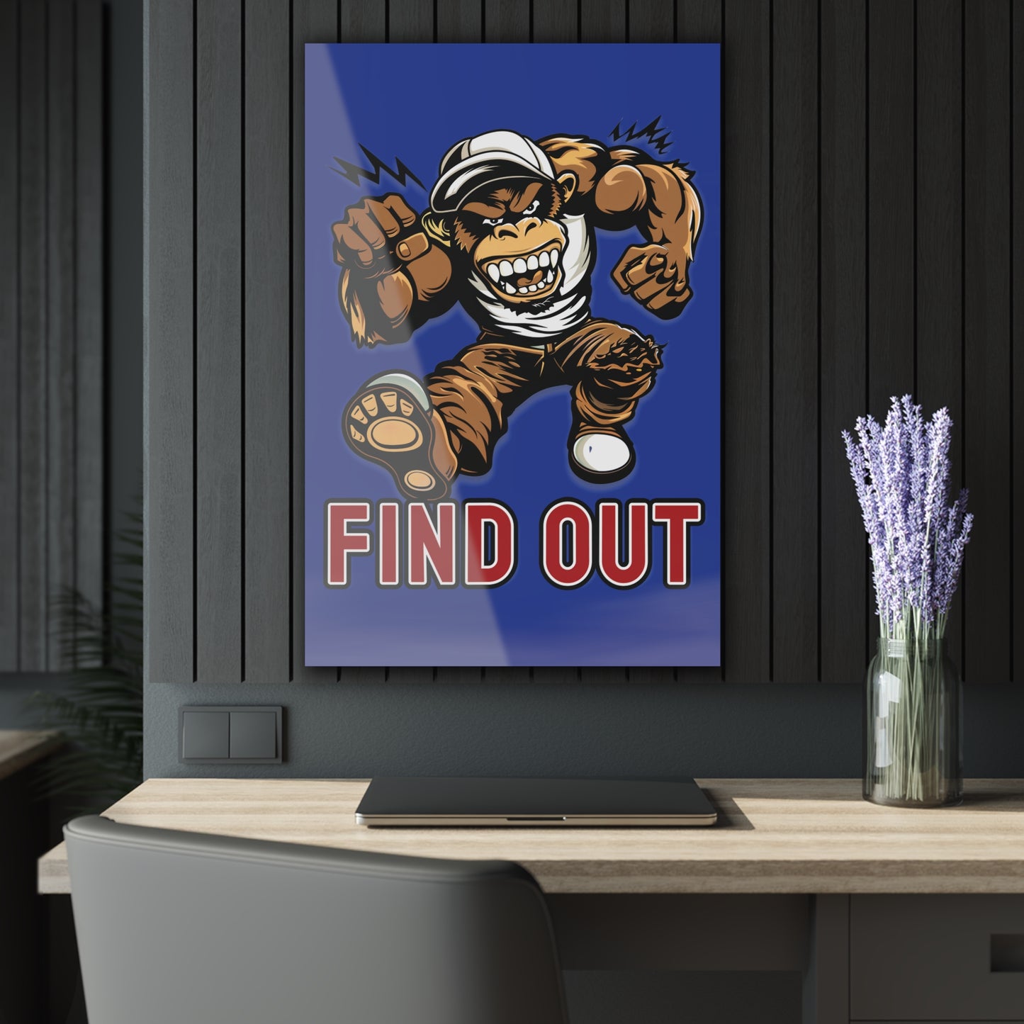 "Find Out", Acrylic Wall Prints (French Cleat Hanging) (Patriot Blue)
