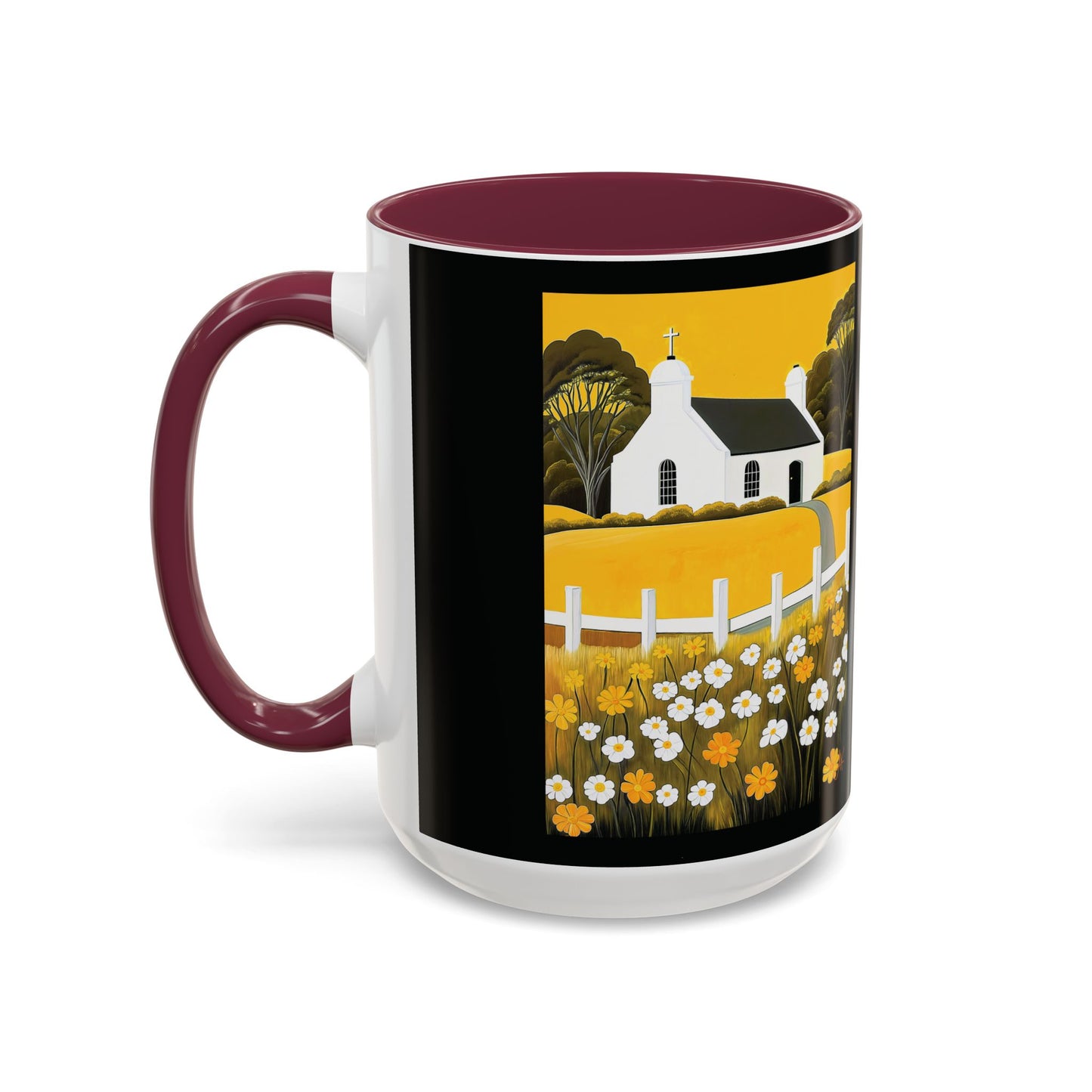 "Eaglais a’ Bhuidhe (Gaelic) - The Church of Golden Hope (English)", Colorful Mugs (11oz & 15oz)