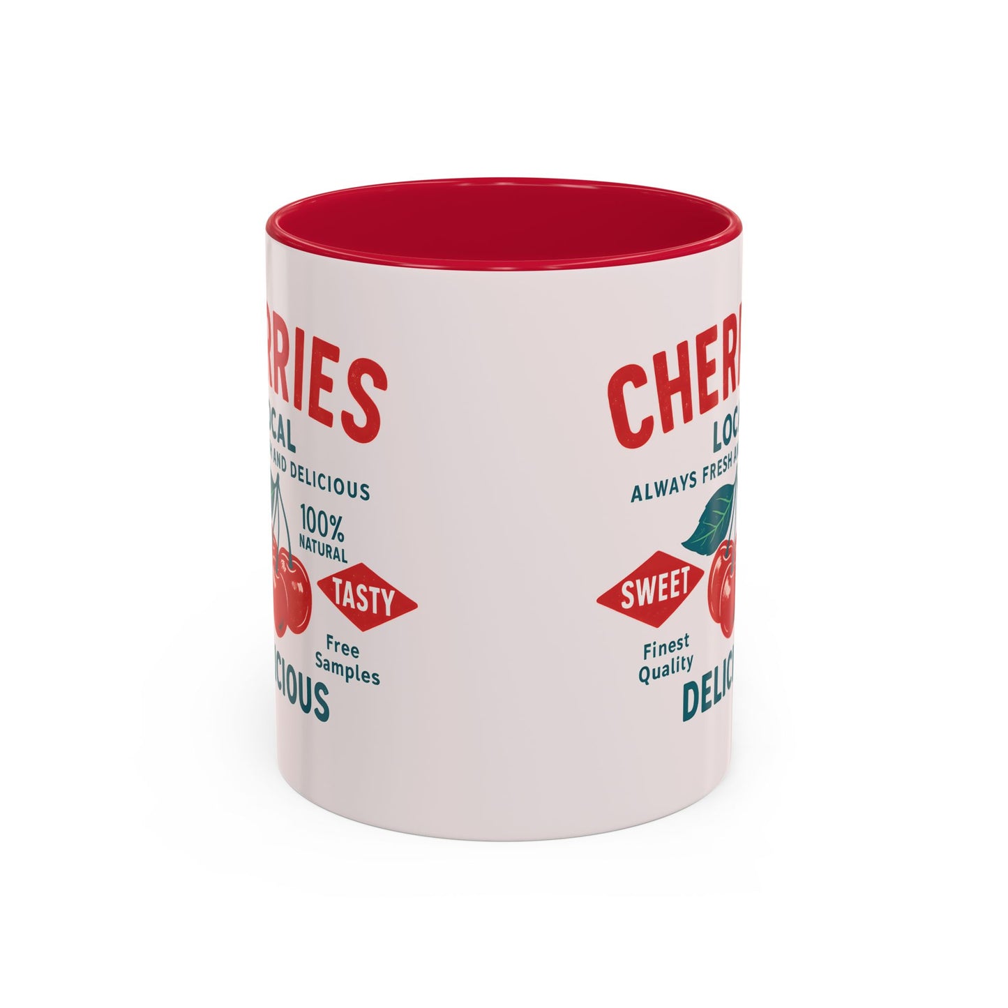 "Delicious Cherries", Colorful Mugs (11oz, 15oz) (Sea Salt Sherbet)