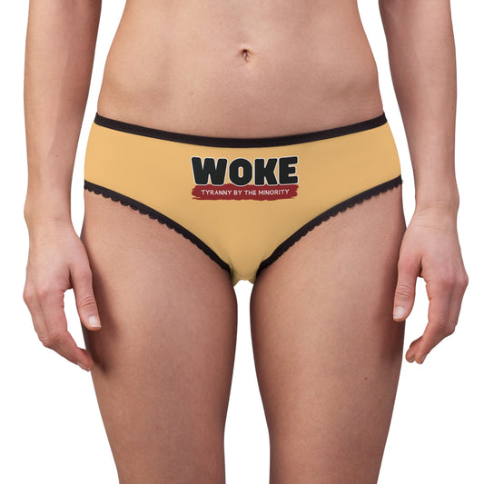 "Woke - Tyranny by the Minority", Women's Briefs (Topaz Orange)