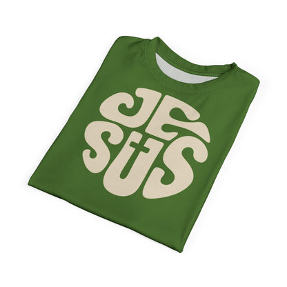 "Retro Jesus", Unisex T-shirt (Avocado Green)