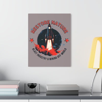 "Restore Nature", Acrylic Wall Prints (French Cleat Hanging) (Ash Pink Grey)