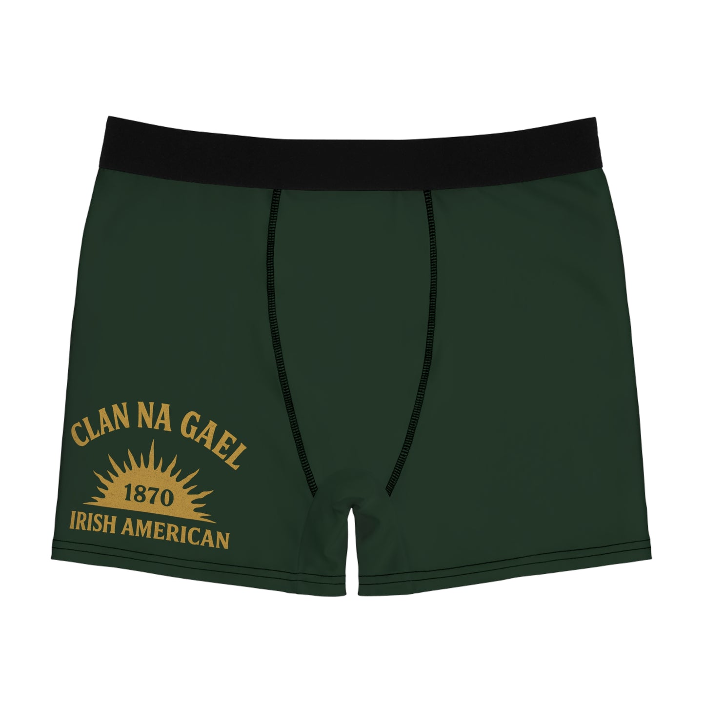 "Clan na Gael - Irish American", Men's Boxer Briefs (Fenian Green)