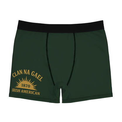 "Clan na Gael - Irish American", Men's Boxer Briefs (Fenian Green)