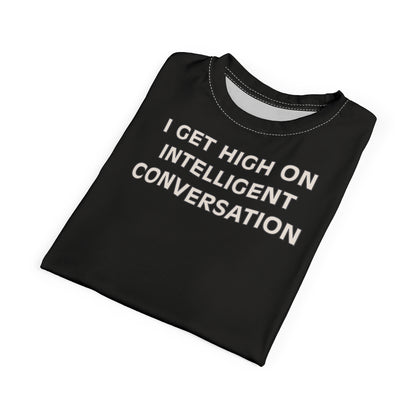 "Intelligent Conversation", Unisex T-shirt (Dark Veil)