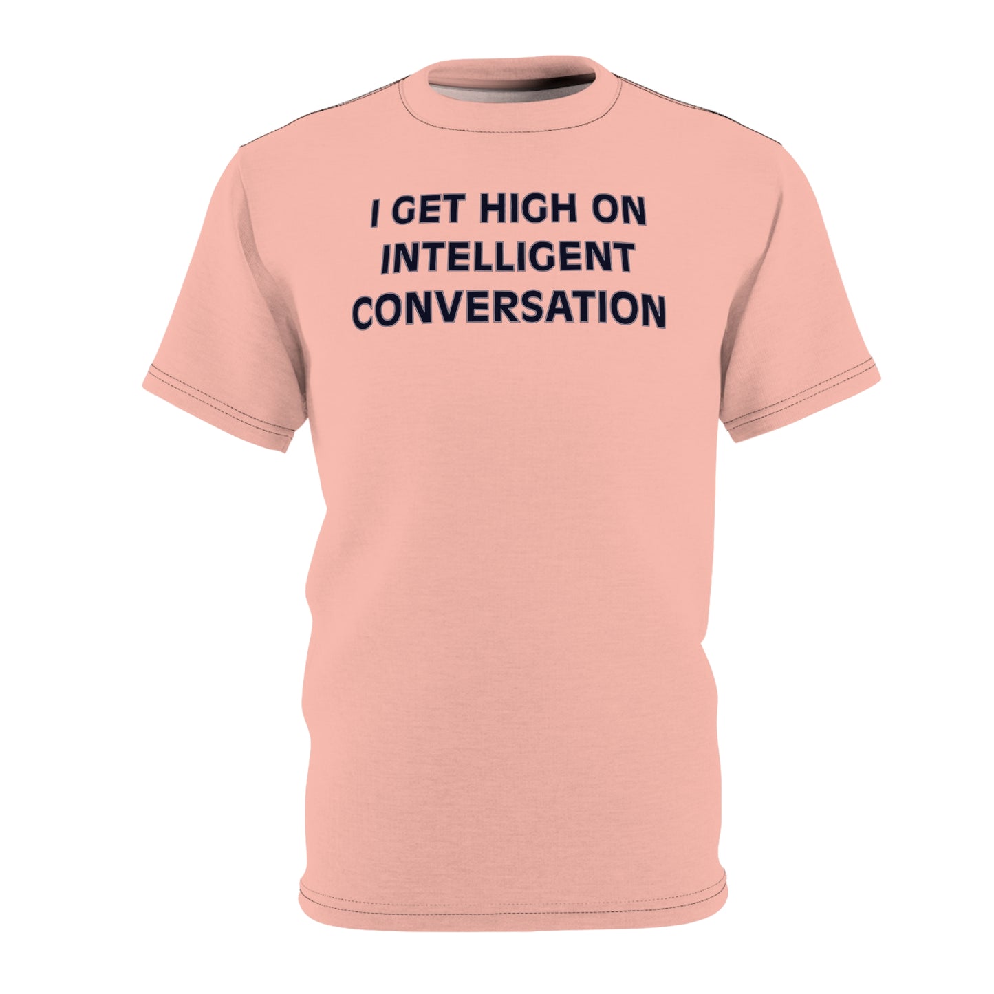 "Intelligent Conversation", Unisex T-shirt (Cherry Chip)