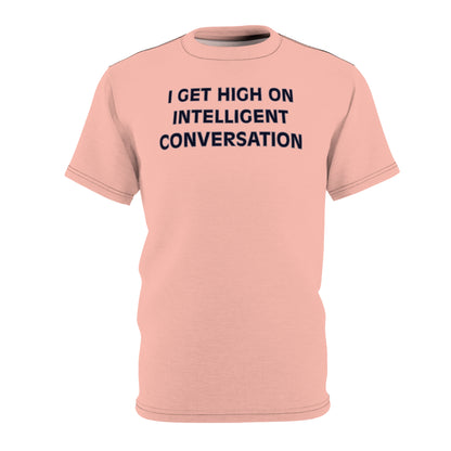 "Intelligent Conversation", Unisex T-shirt (Cherry Chip)