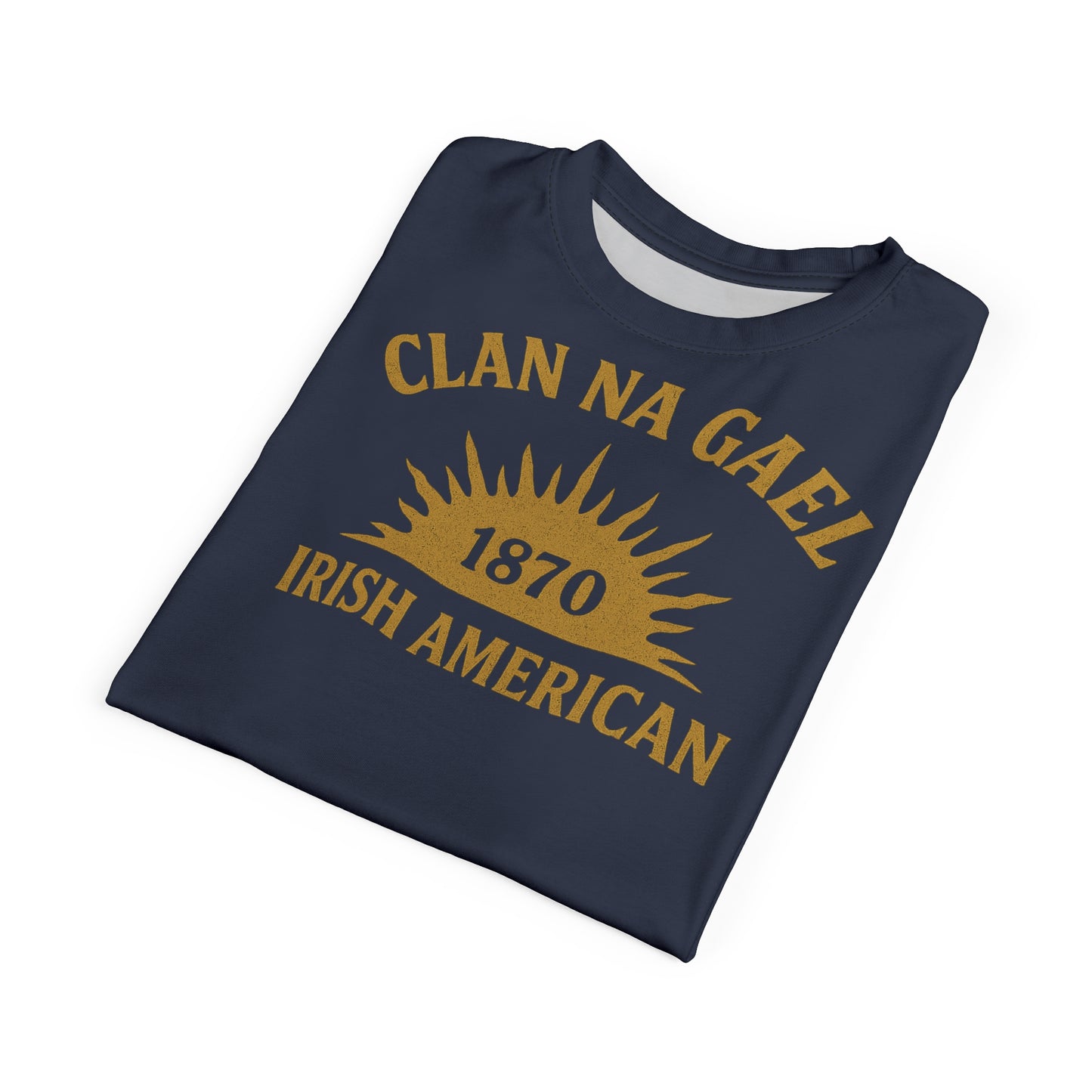 "Clan na Gael - Irish American", Unisex T-shirt (Blue Burka Grey)